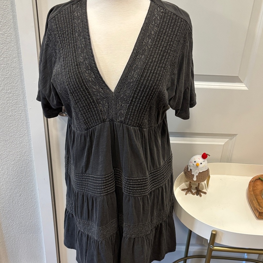 Lucky Brand Charcoal V-Neck Dress